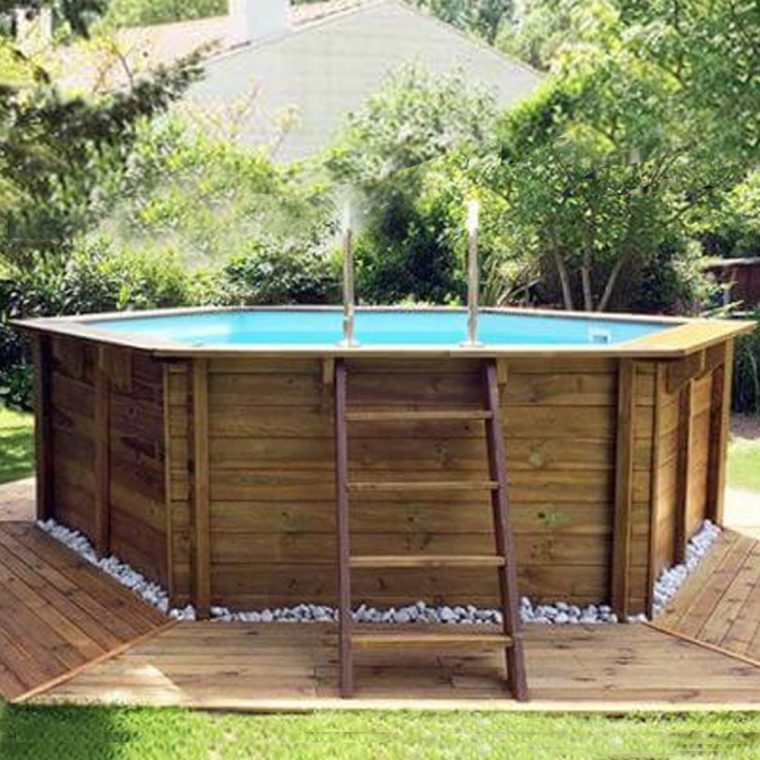 Piscine Bois Octogonale Woodfirst Original À Prix Imbattable ... pour Piscine Bois Woodfirst