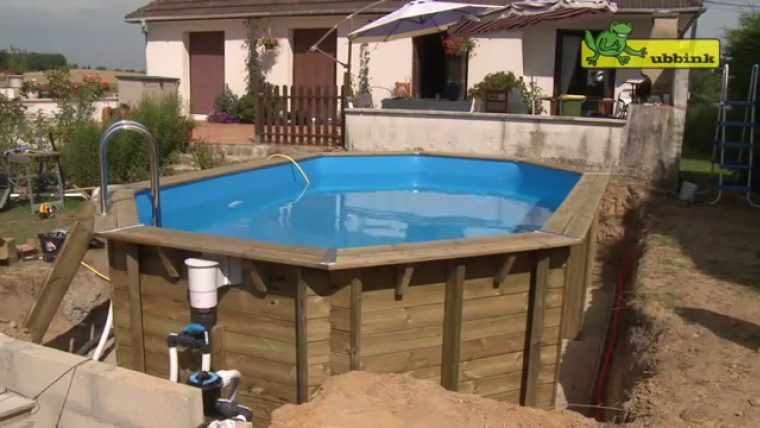 Piscine Bois Rectangulaire 6X4 H1,30M Lagon Coloris Du Liner ... destiné Piscine Bois 6X4