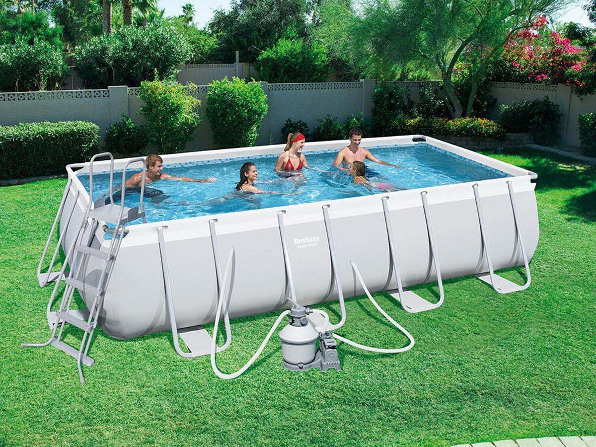 Piscine Tubulaire Rectangulaire - 4.88 X 2.44 X 1.22 M 86511 tout Destockage Piscine Tubulaire