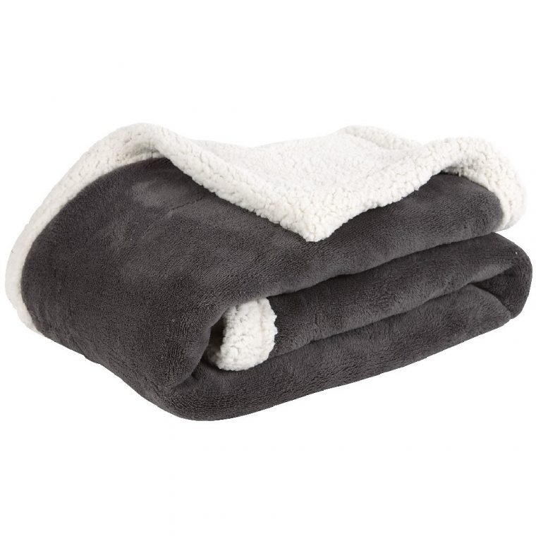 Plaid Polaire Imitation Fourrure Réversible Gris Et Blanc destiné Plaid Gifi