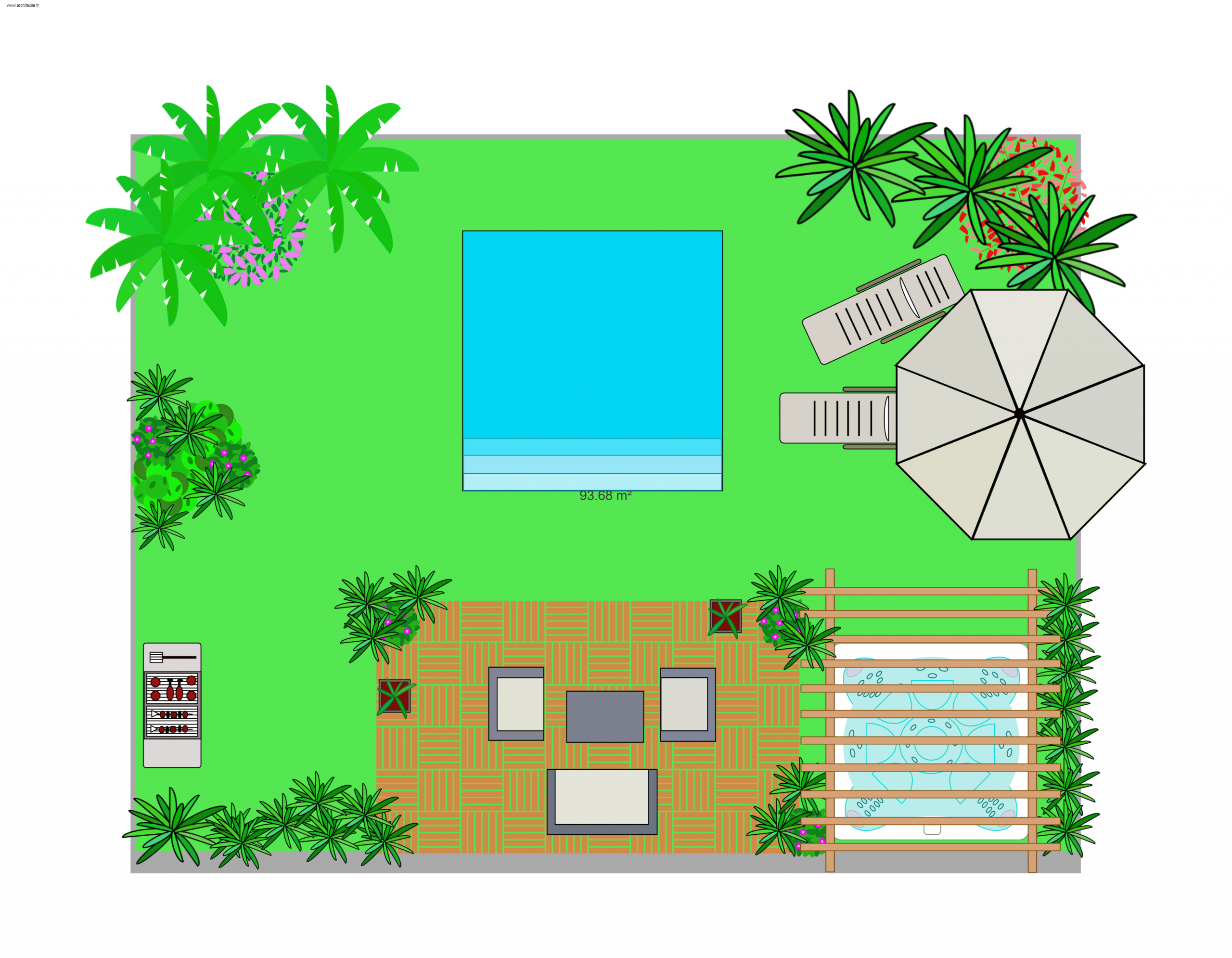 Plan De Piscine Gratuit - Archifacile serapportantà Plan Jardin Gratuit En Ligne