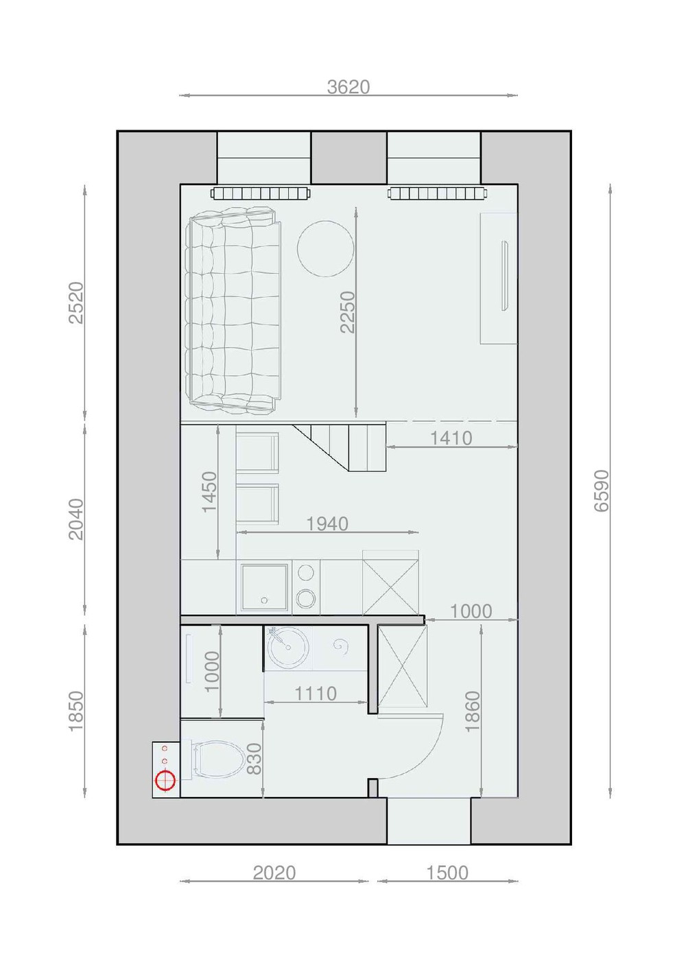Plans Pour Aménager Et Décorer Un Appartement De 30M2 destiné Plan Studio 35M2