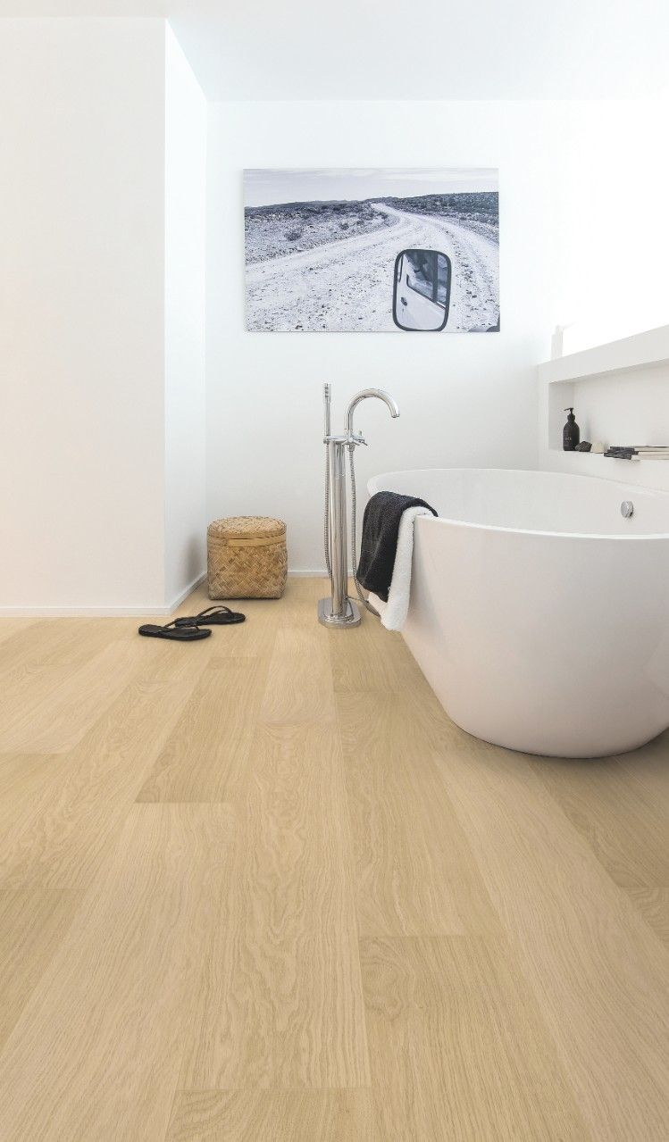 Quick-Step Impressive &quot;im3105 Chêne Verni Blanc Monolames ... encequiconcerne Parquet Stratifié Blanc Brillant