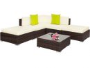 Rattan Lounge Mit Aluminiumgestell Paris Braun pour Salon De Jardin Tek Take