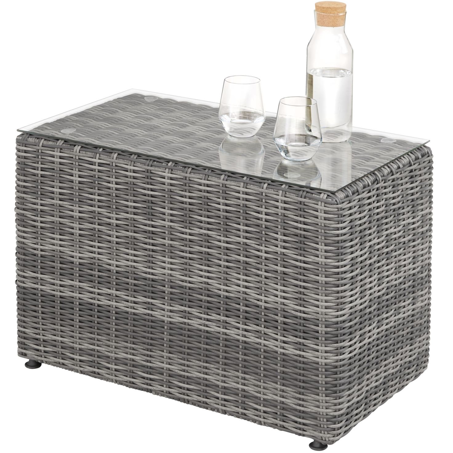 Rattan Lounge Mit Aluminiumgestell San Domino Grau avec Tectake 800694