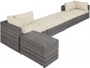 Rattan Lounge Mit Aluminiumgestell San Domino Grau encequiconcerne Tectake 800694