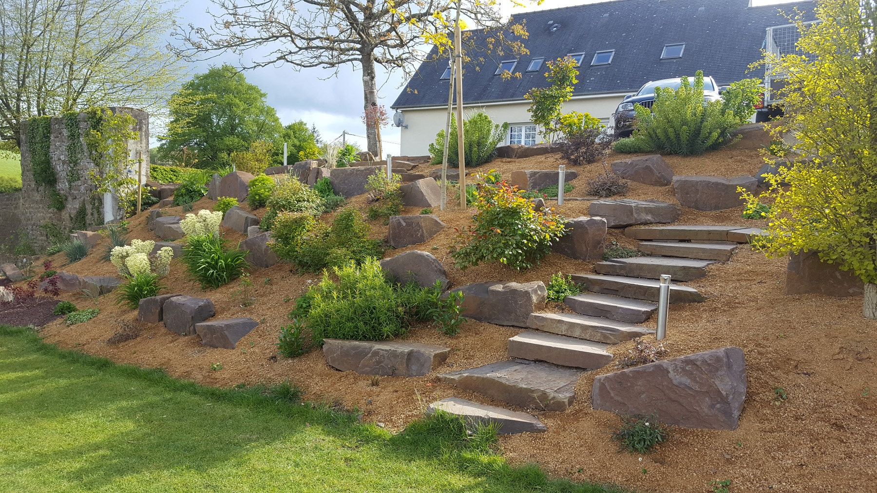 Rocaille De Jardin - Plante De Rocaille | Paysages Conseil avec Jardin Paysager Exemple