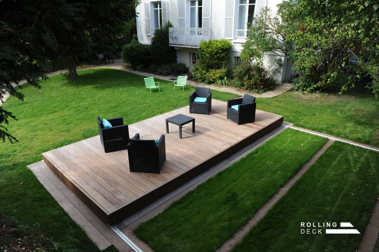 Rolling-Deck - La Couverture-Terrasse Mobile De Piscine Et ... intérieur Prix Rolling Deck