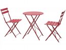 Salon De Jardin Bistrot Pliable - Table Ronde Ø 60 Cm Avec 2 Chaises  Pliantes - Acier Thermolaqué Rouge avec Salon Jardin Pliable