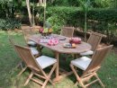 Salon De Jardin Teck Ecograde Manille, 6 Chaises | Table ... encequiconcerne Ensemble De Jardin Teck