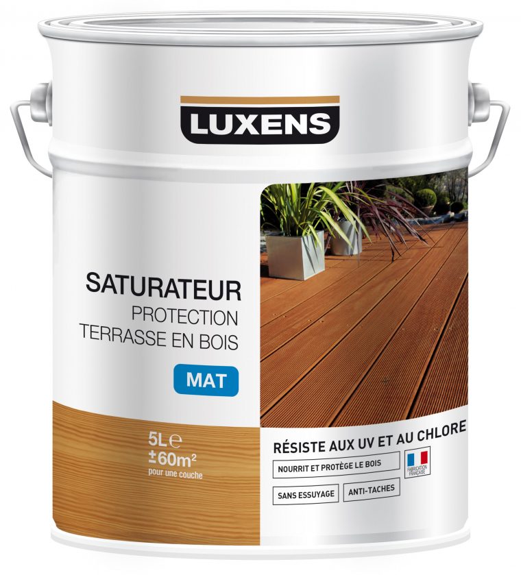 Saturateur Luxens Protection Terrasse Bois 5 L, Naturel pour Saturateur Luxens Protection Terrasse Bois 5L Naturel
