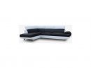 Scoop Canape Dangle Gauche 4 Places - Simili Noir Et Blanc - Contemporain -  L 259 X P 182 Cm intérieur Canape D Angle Scoop