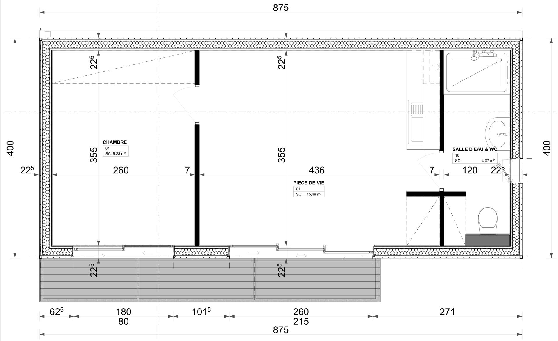 Studio De Jardin 35M2 Clé En Main à Plan Studio 35M2