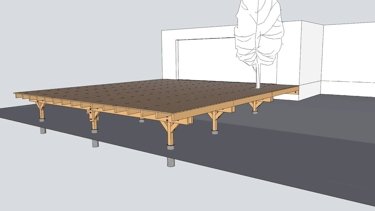 Terrasse Sur Pilotis - Vidéo De La Structure pour Construire Terrasse Bois Sur Pilotis