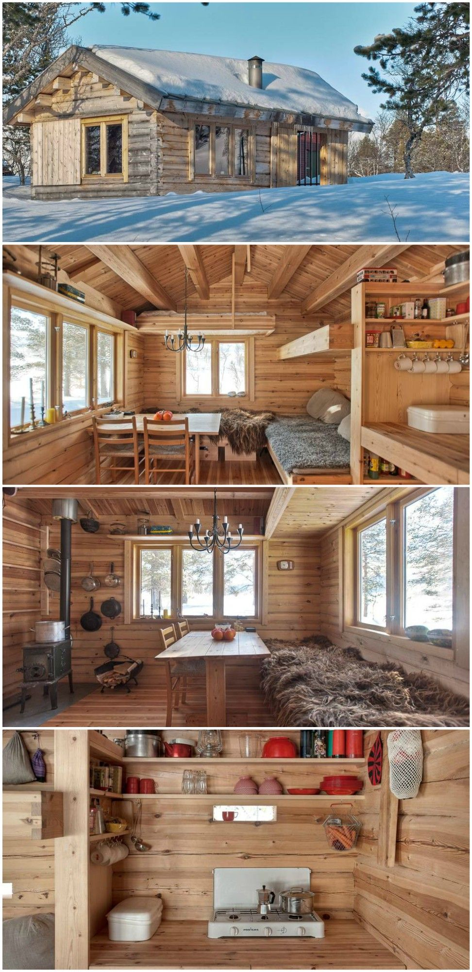 This 118 Ft2 Small Norwegian Ski Cabin Comfortably ... avec Maisonnette En Bois Family