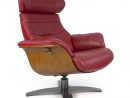 Vega - Fauteuil Relax Cuir Rouge - Coque Bois En Chêne Naturel serapportantà Fauteuil Relax