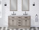 Water-Creation Ch60A-0300Gk Chestnut 60 Inch Double Bathroom Vanity In Grey  Oak avec Bathroom Vanity