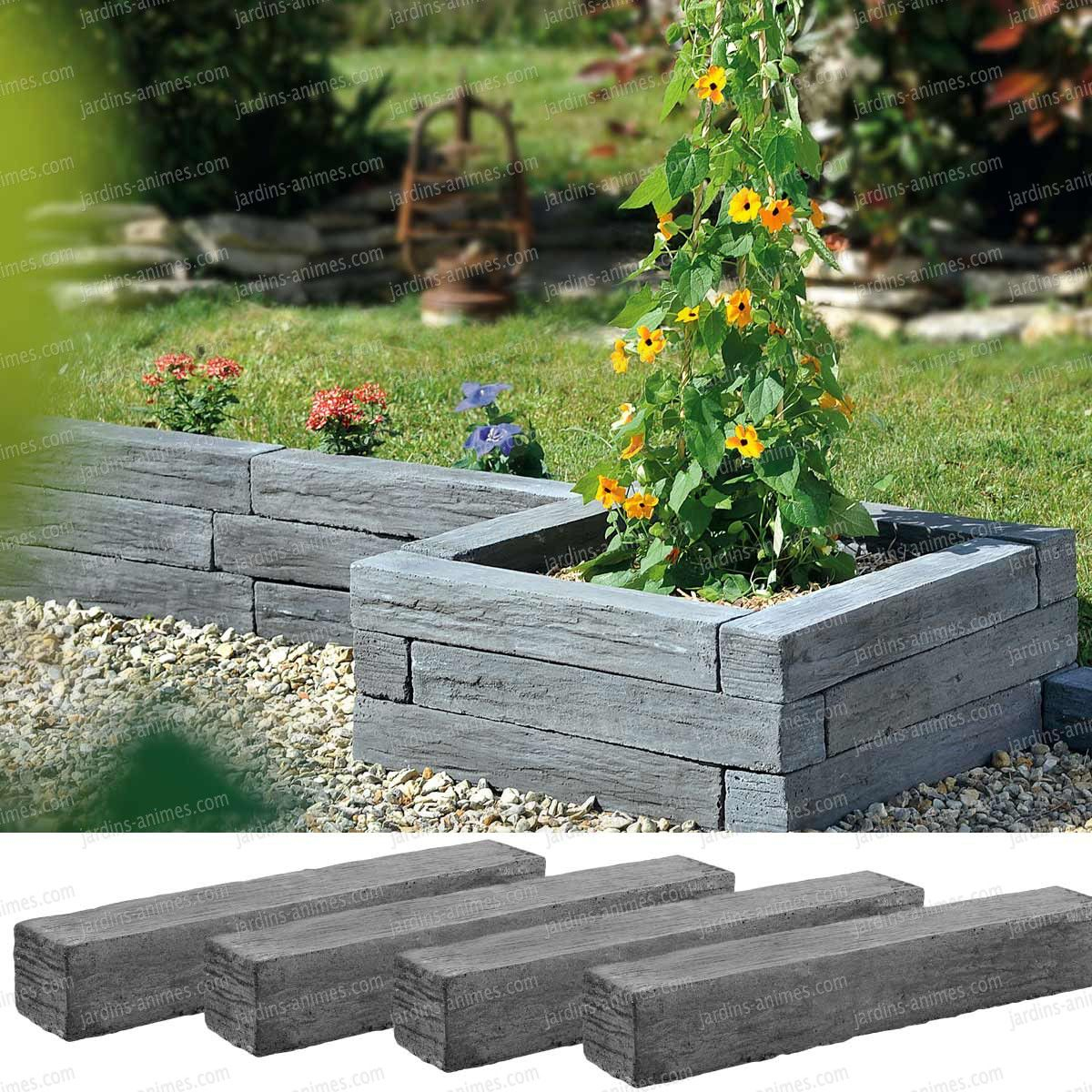 12 Bordures En Béton Imitation Ardoise | Bordure Jardin ... concernant Bordure Beton De Jardin