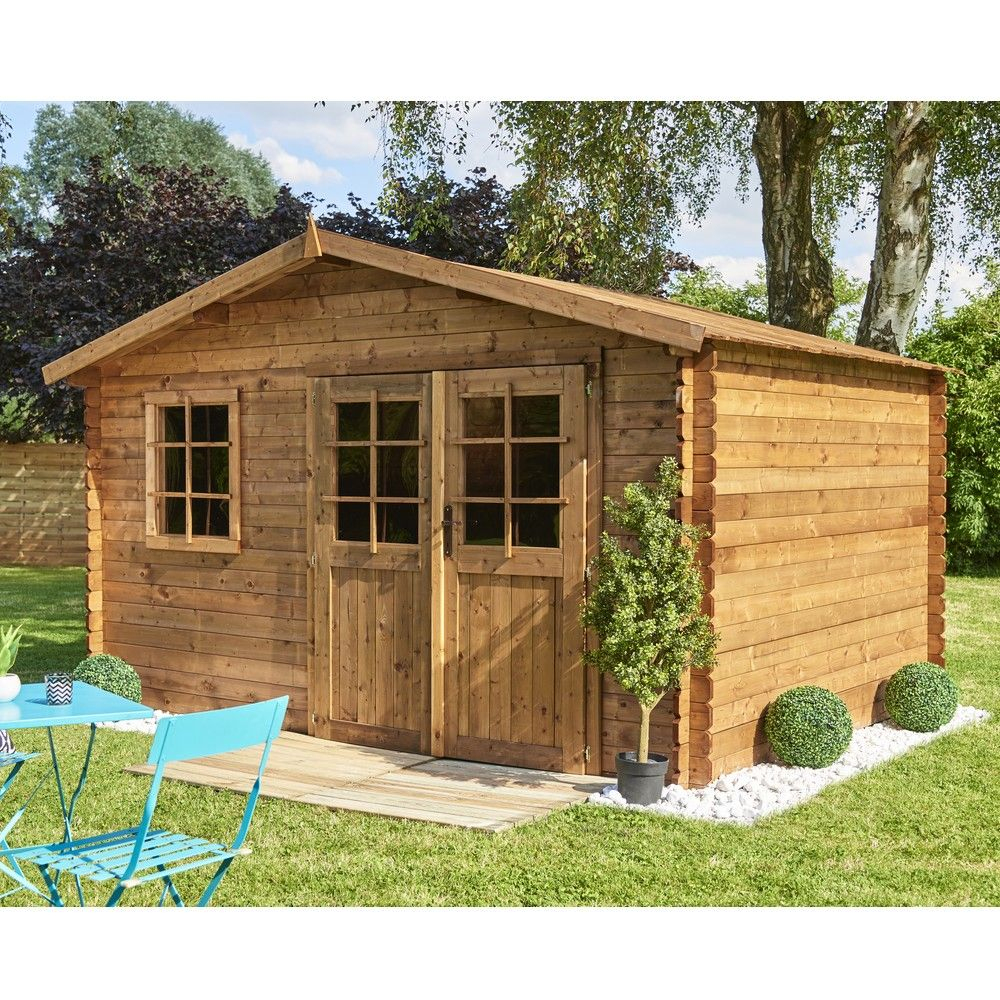 Abri De Jardin Bois Traité Autoclave Aloha 12 M² Ep. 28 Mm encequiconcerne Abris De Jardin Bois Autoclave