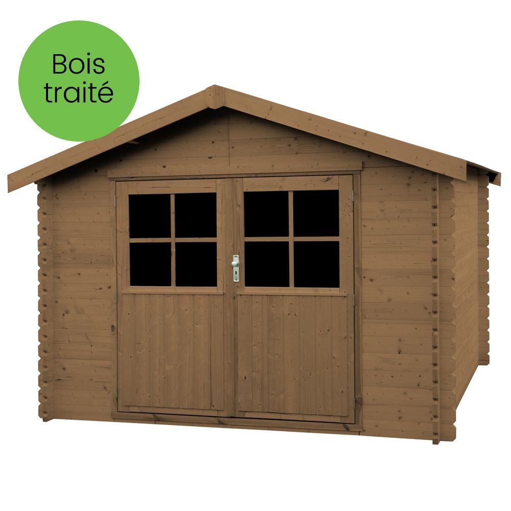 Abri De Jardin Bois Traité Autoclave Valodeal 9,92 M² Ep.34 Mm avec Abri De Jardin En Bois Traité Autoclave