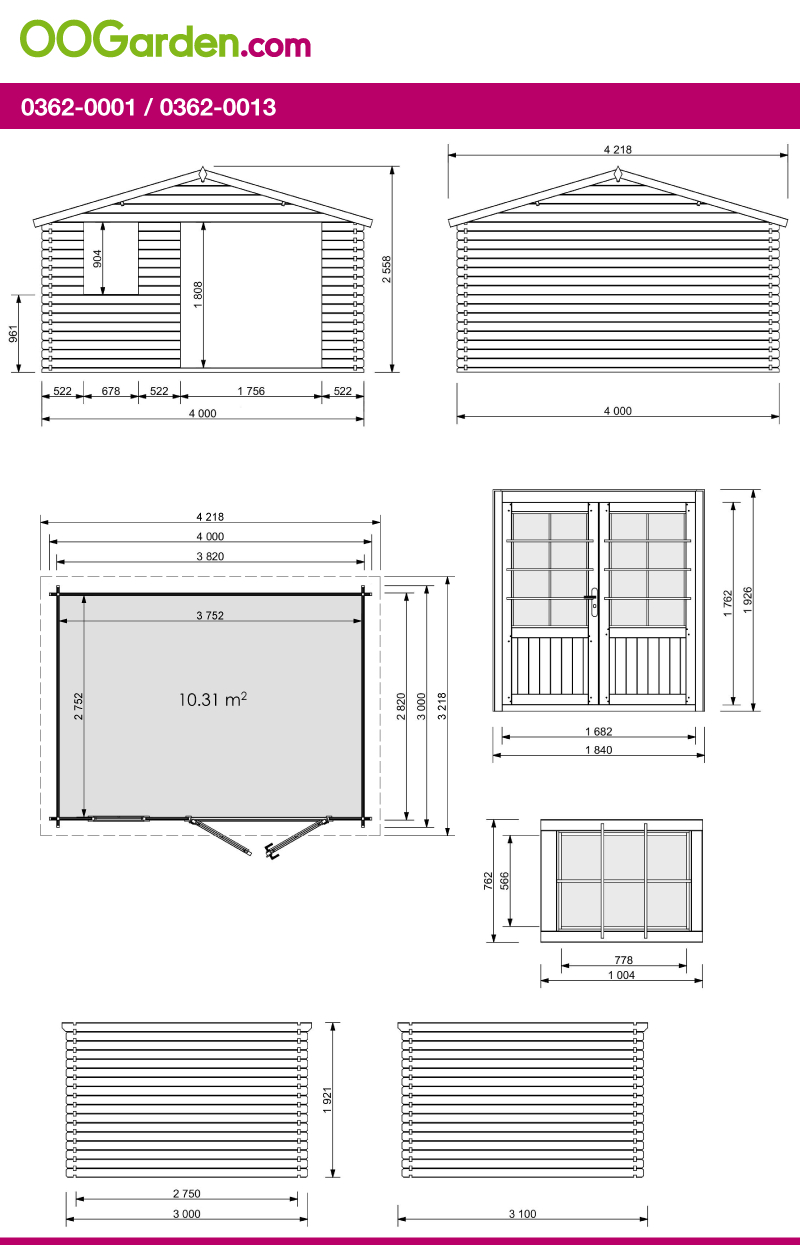 Abri De Jardin En Bois Donon 13.6 M² Traité Autoclave Marron ... destiné Abri Jardin Oogarden