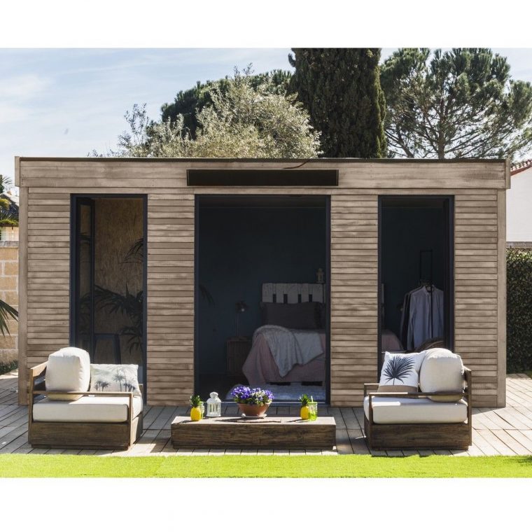 Abri De Jardin Semi Habitable Toit Plat Décor Home 24,70 M² Ep. 90 Mm destiné Abri De Jardin Isolé