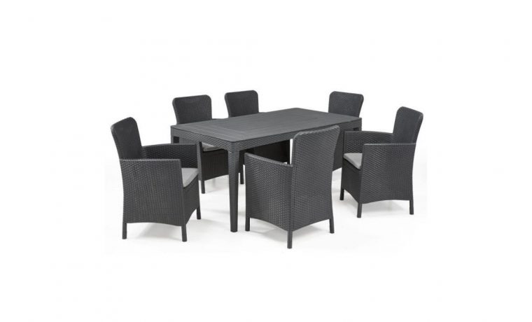 Allibert Jardin Table 6 Personnes Girona Wucker Rond Graphite avec Allibert Table De Jardin