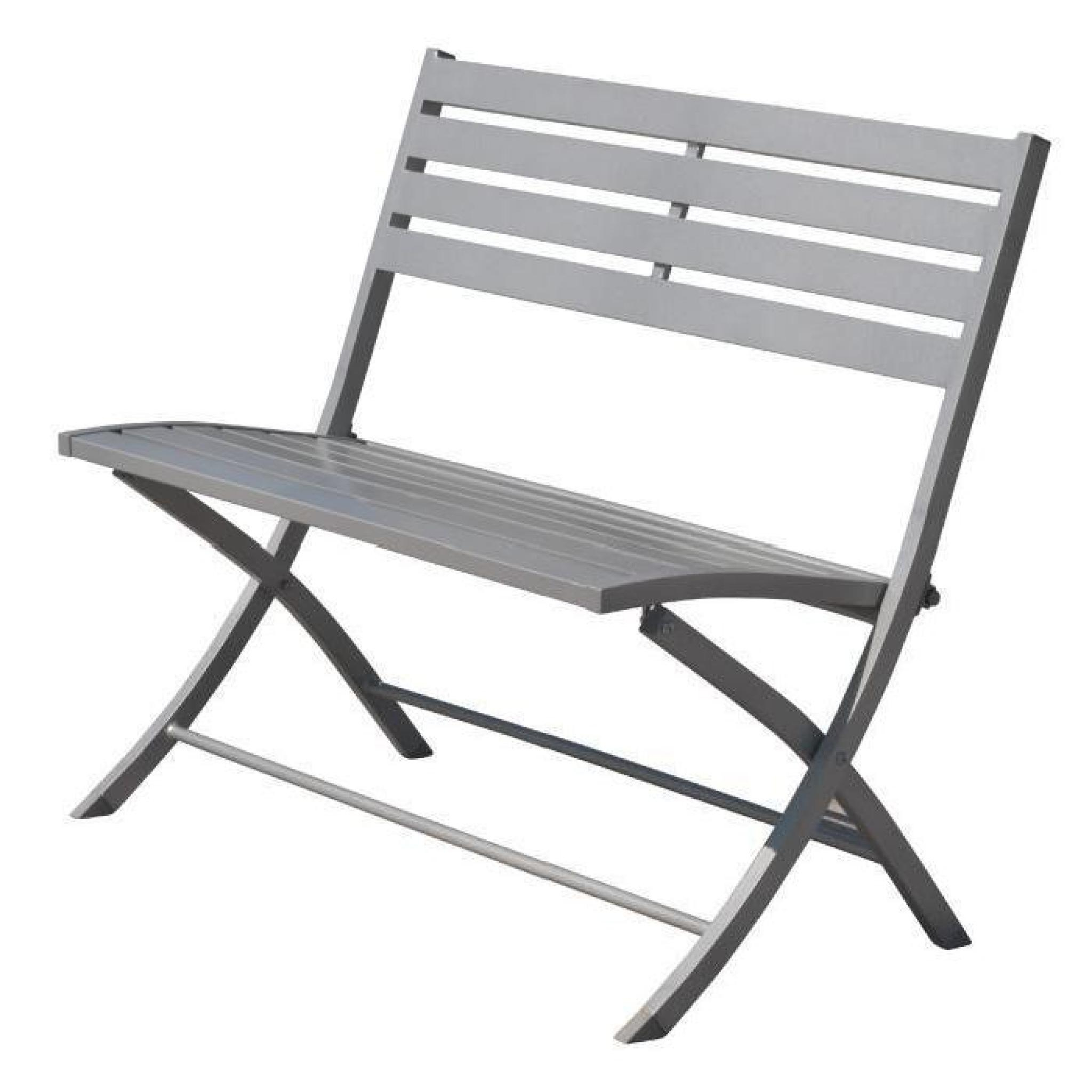 Alumob Banc De Jardin Pliant Marius En Aluminium 97X16X97 Cm - Gris Métal tout Banc De Jardin Aluminium