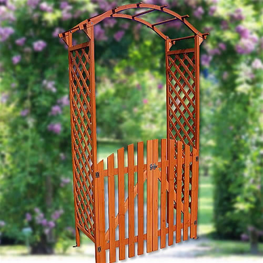 Arche De Jardin En Bois Avec 2 Portes 120 Cm | Arche Jardin ... à Arche De Jardin Avec Portillon