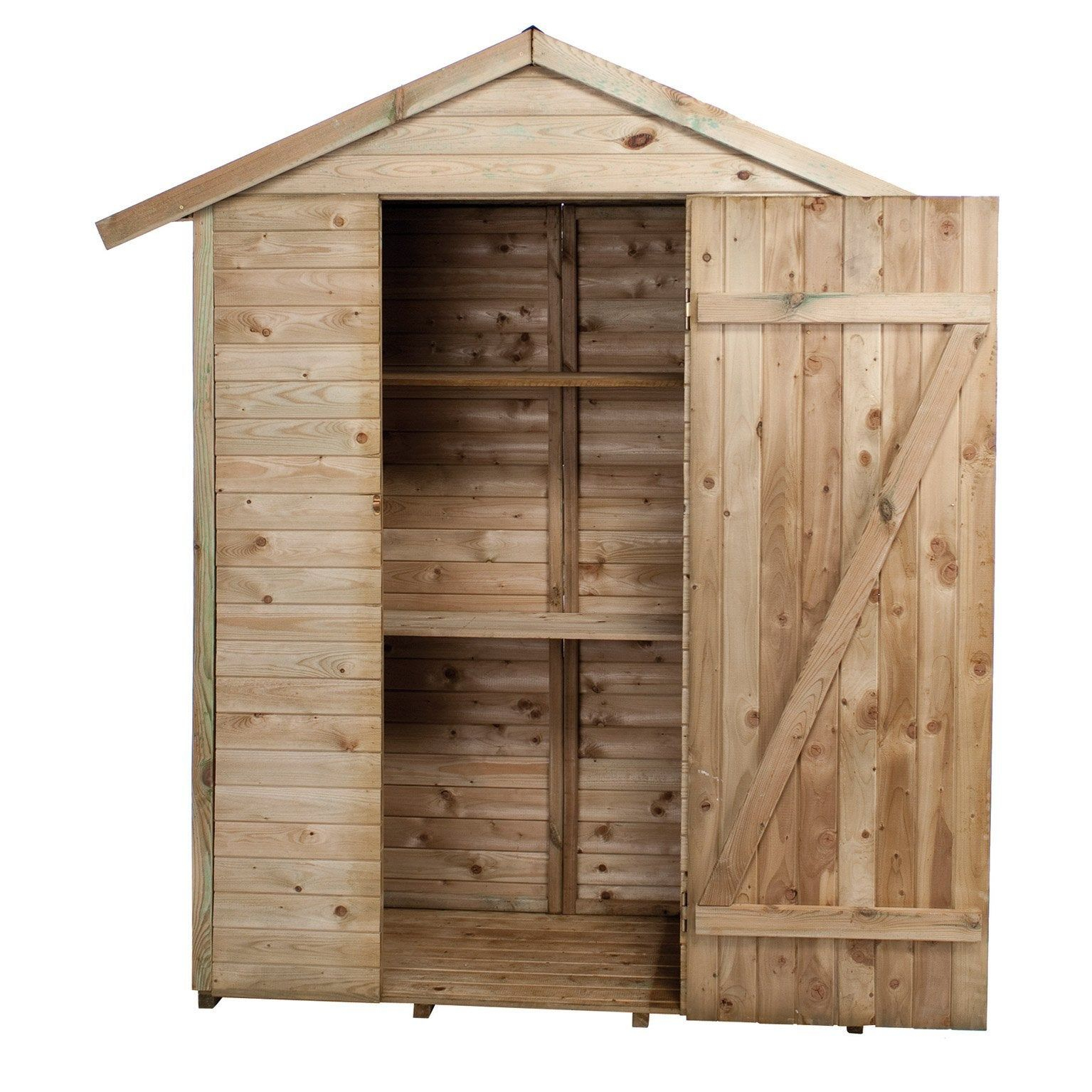 Armoire De Jardin Bois Léo Naturel, L.193 X H.220 X P.83 Cm