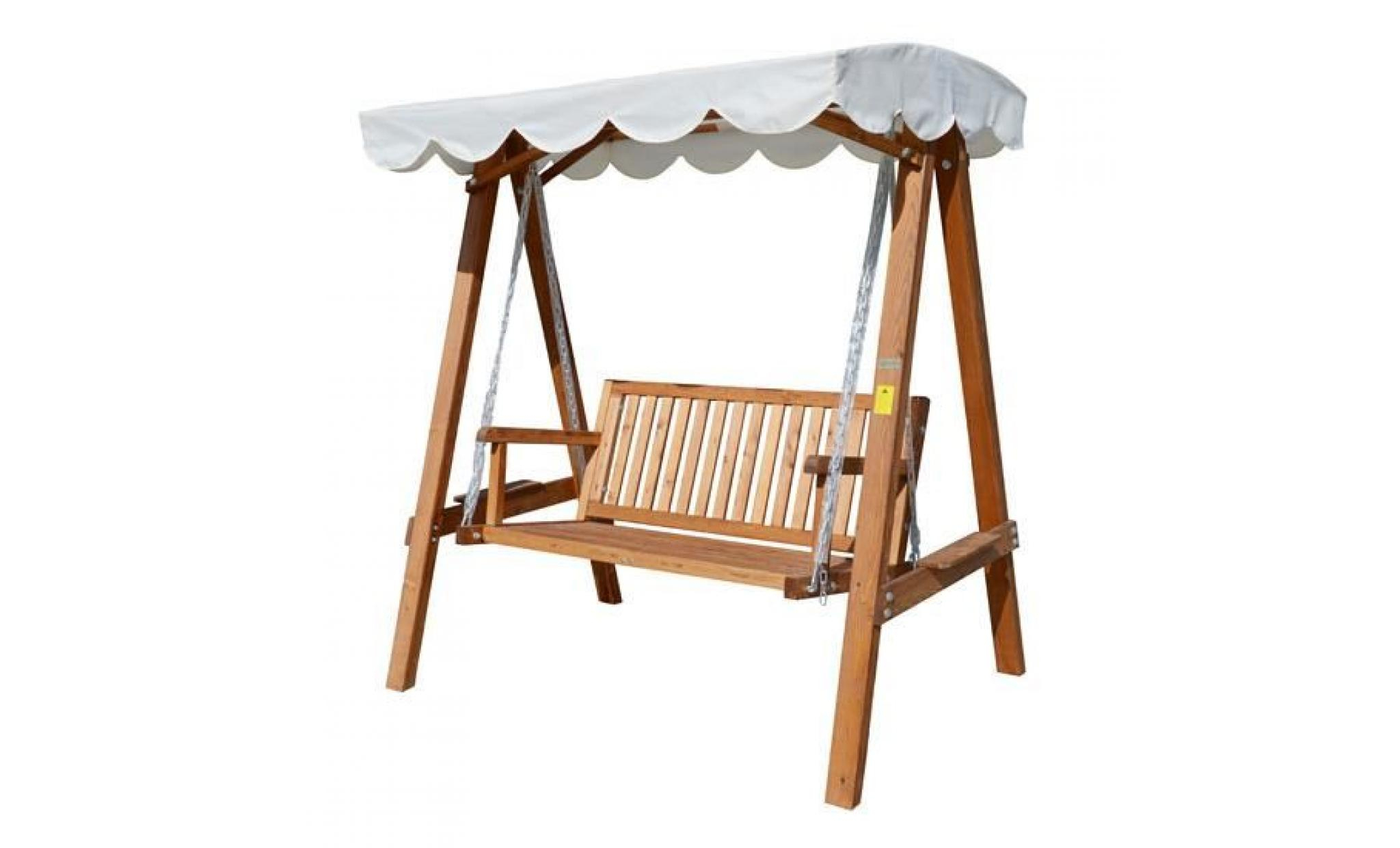 Balancelle Balançoire Hamac Banc Fauteuil De Jardin En Bois De Pin 3 Places  Charge Max. 360Kg destiné Balancelle Jardin Bois