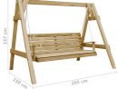 Balancelle De Jardin Bois De Pin Imprégné 205X150X157 Cm-Ren ... dedans Balancelle Jardin Bois