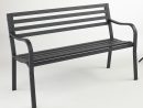 Banc 3 Places De Jardin En Métal Gris tout Banc En Metal Pour Jardin