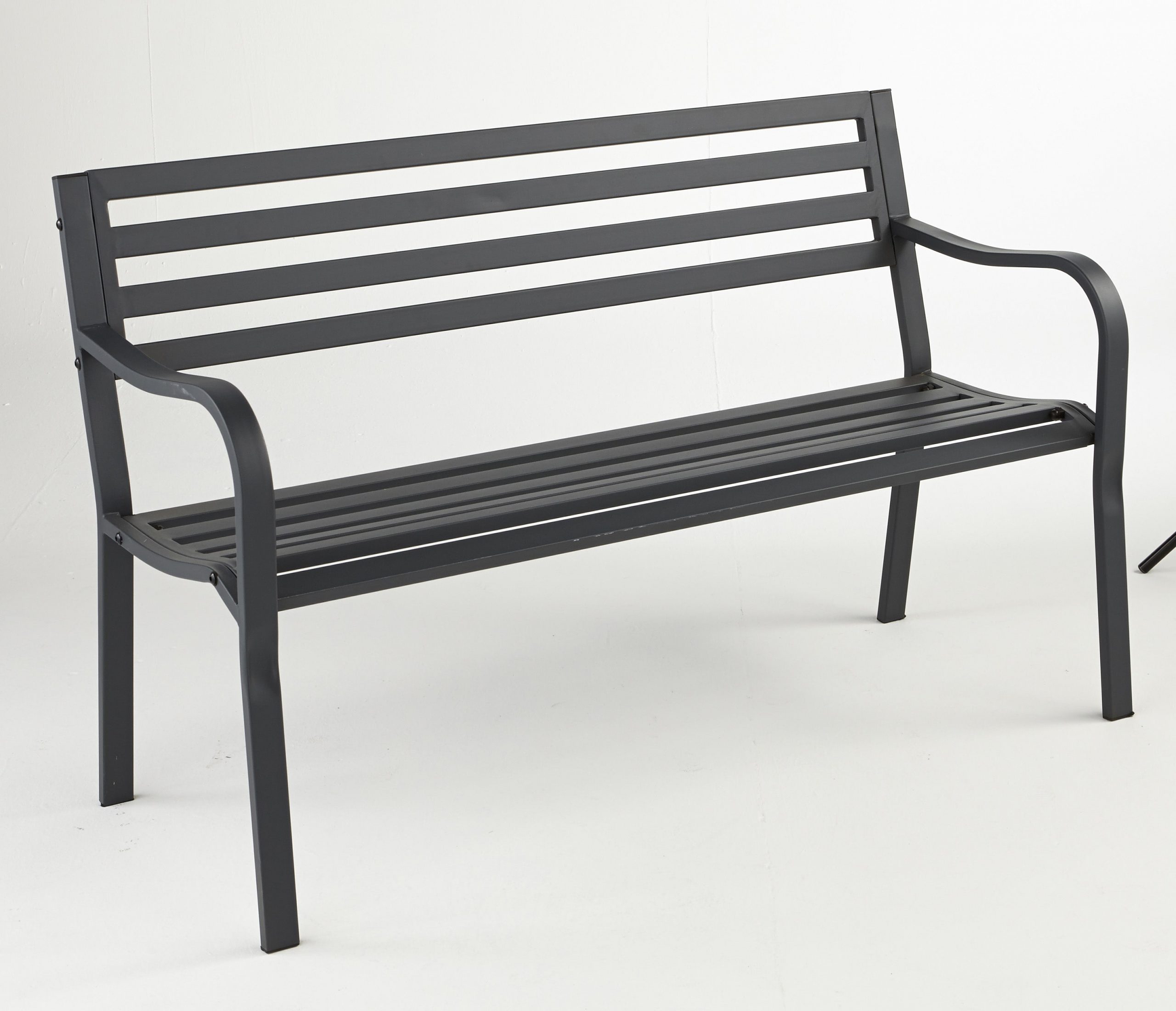 Banc 3 Places De Jardin En Métal Gris tout Banc En Metal Pour Jardin