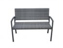 Banc De Jardin 2 Places Structure Alu Gris Revêtement Rotin Gris Foncé  143X59X100Cm Barcelona pour Banc De Jardin Aluminium