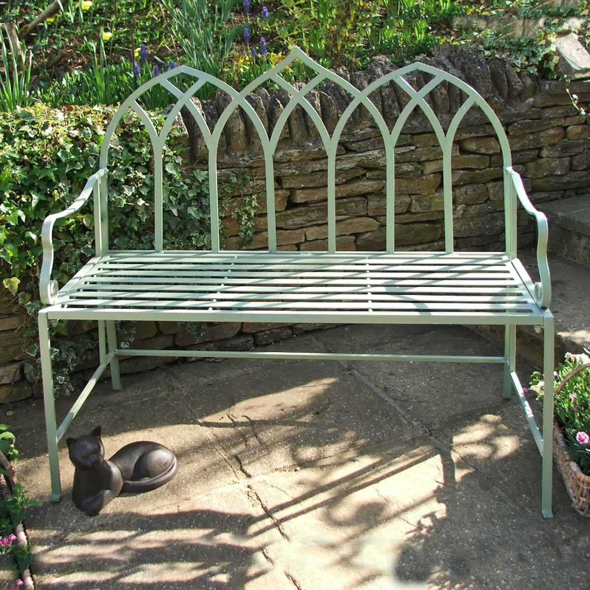 Banc De Jardin En Fer Arche Gothique serapportantà Banc En Metal Pour Jardin