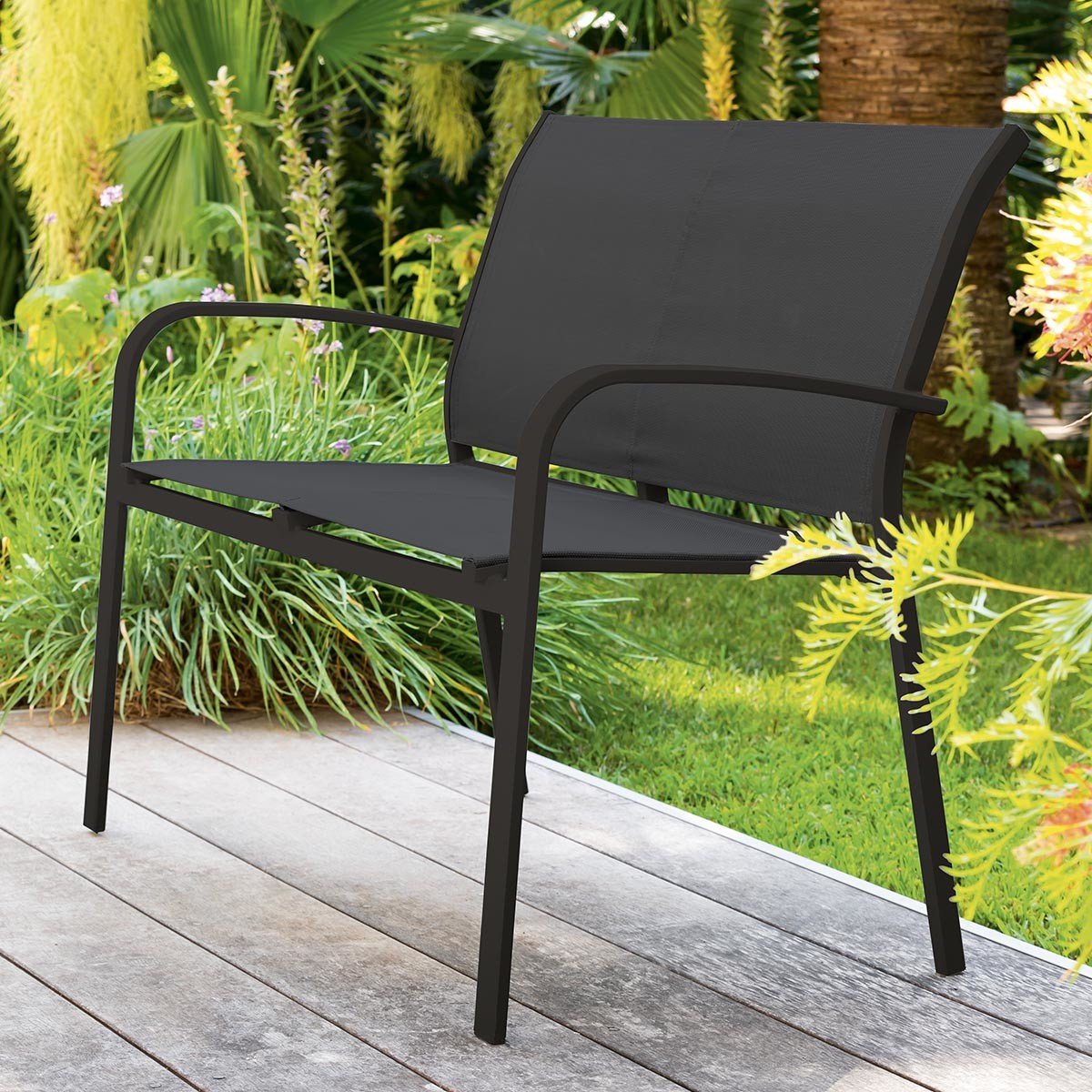 Banc De Jardin Essentia Anthracite &amp; Graphite , Hesperide dedans Banc De Jardin Aluminium