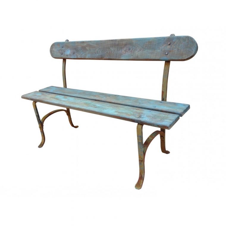 Banc De Jardin Fer Forgé Et Bois Patiné serapportantà Banc De Jardin Bois Et Fer Forgé