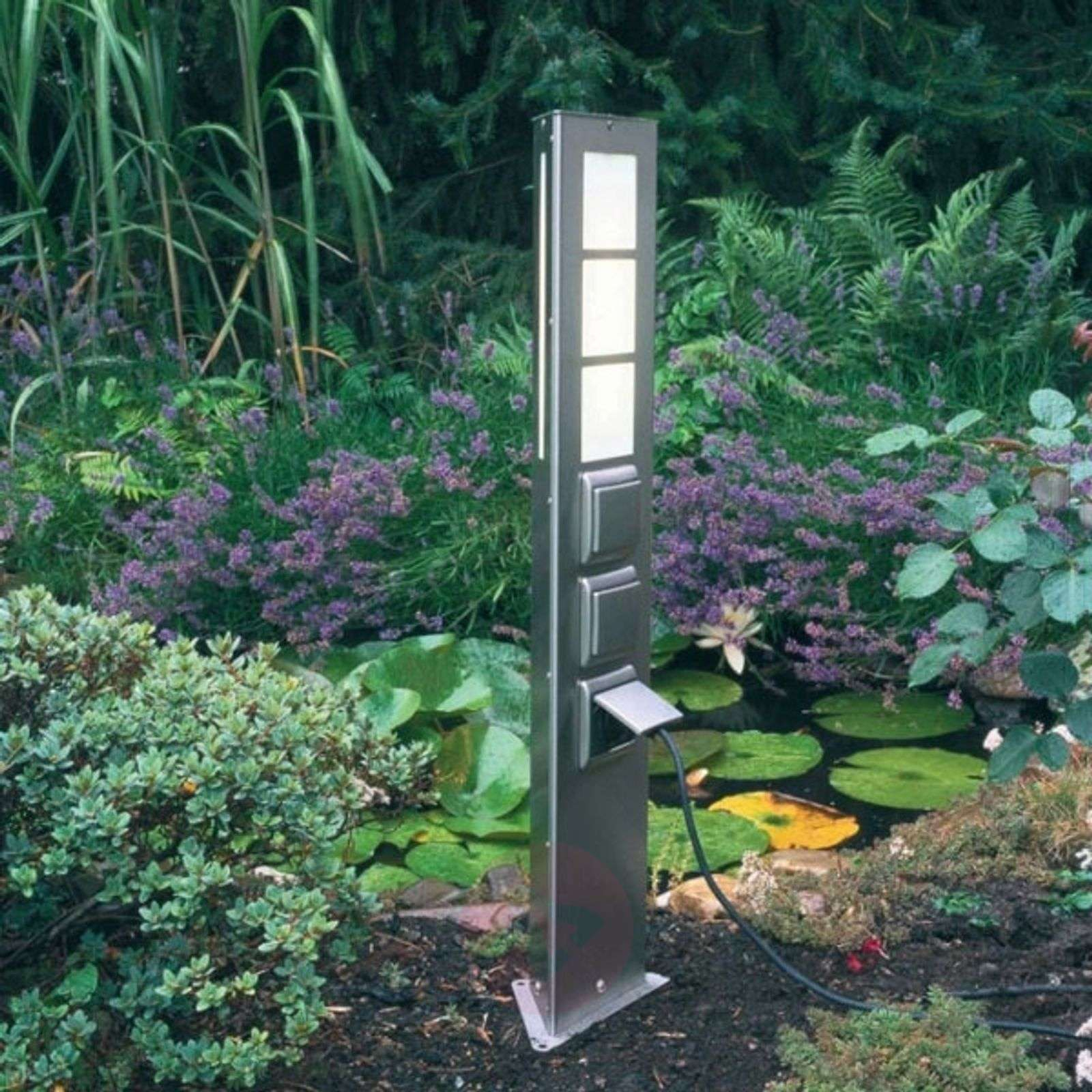 Borne Lumineuse À 2 Prises De Courant destiné Borne Electrique De Jardin Avec Prise