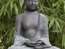 Bouddha Statue En Pierre, Gris Ardoise, Décoration Figurine ... avec Statue Bouddha Exterieur Pour Jardin