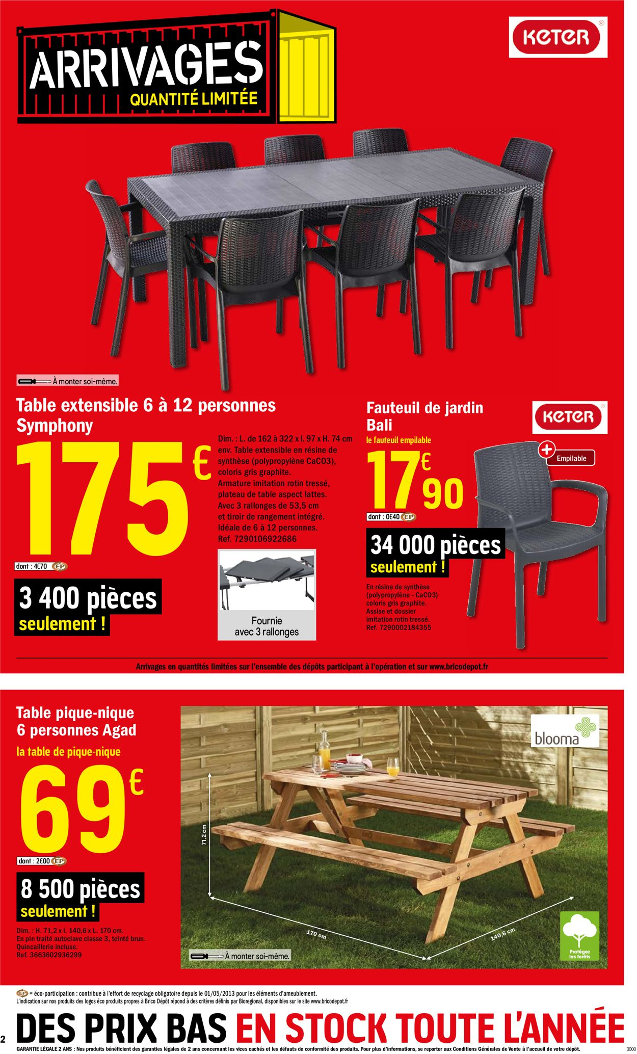 Brico Dépôt Catalogue Actuel 28.02 - 18.03.2020 [2 ... à Table Jardin Brico Depot