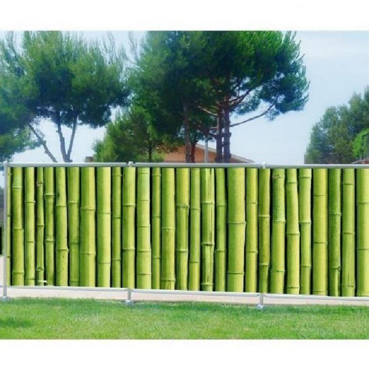 Brise Vue Imprimé, Jardin, Terrasse, Balcon Déco Bambous Occultation - 80%,  Dimensions - 340X132Cm concernant Brise Vue Jardin Pas Cher