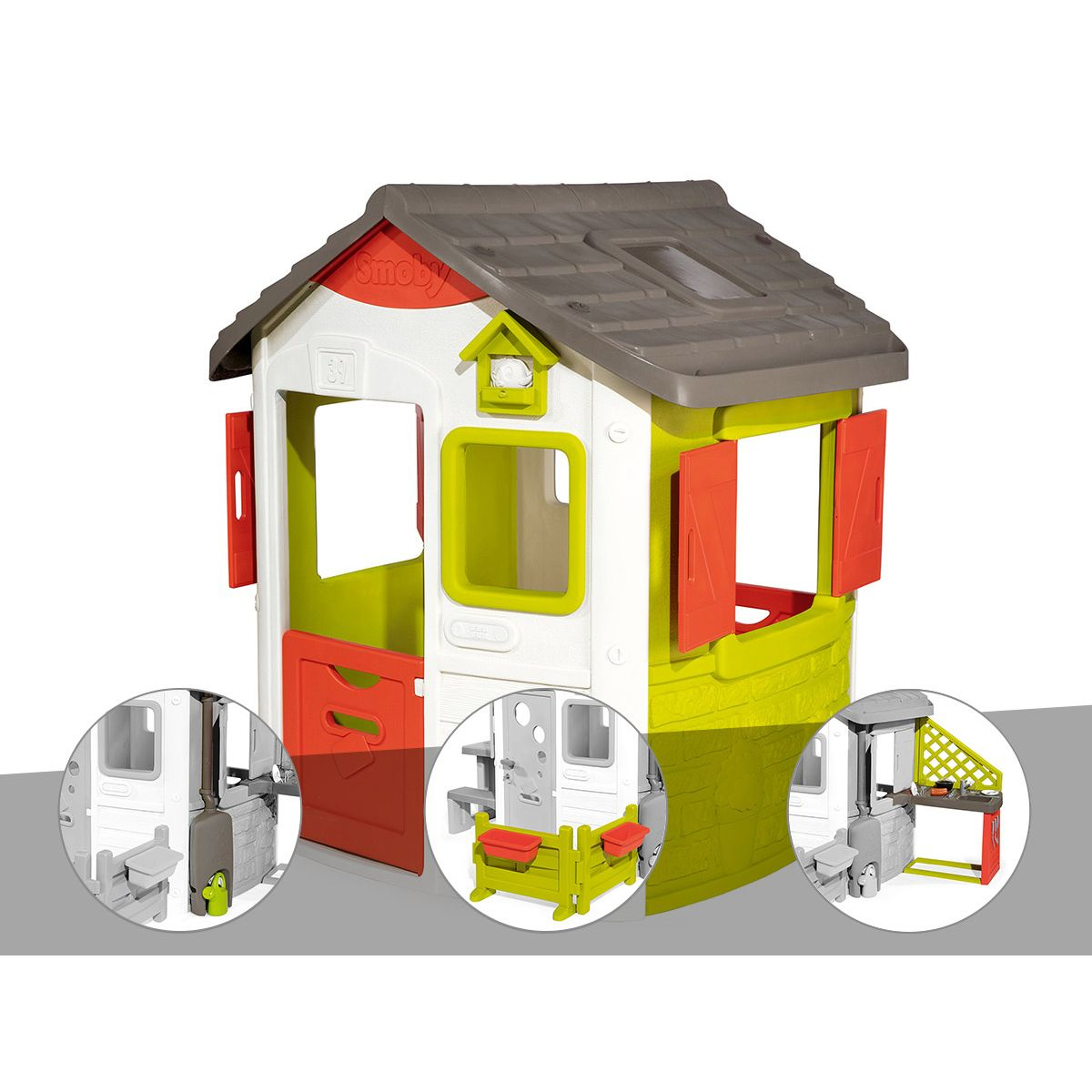 Cabane Enfant Neo Jura Lodge - Smoby + Récupérateur D'eau + ... destiné Cabane De Jardin Smoby