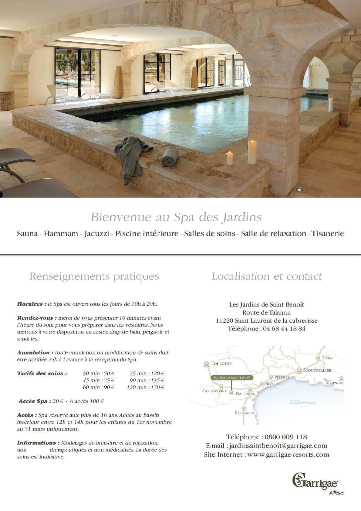 Calaméo - Carte Des Soins Jardins De Saint Benoit intérieur Les Jardins De St Benoit Spa