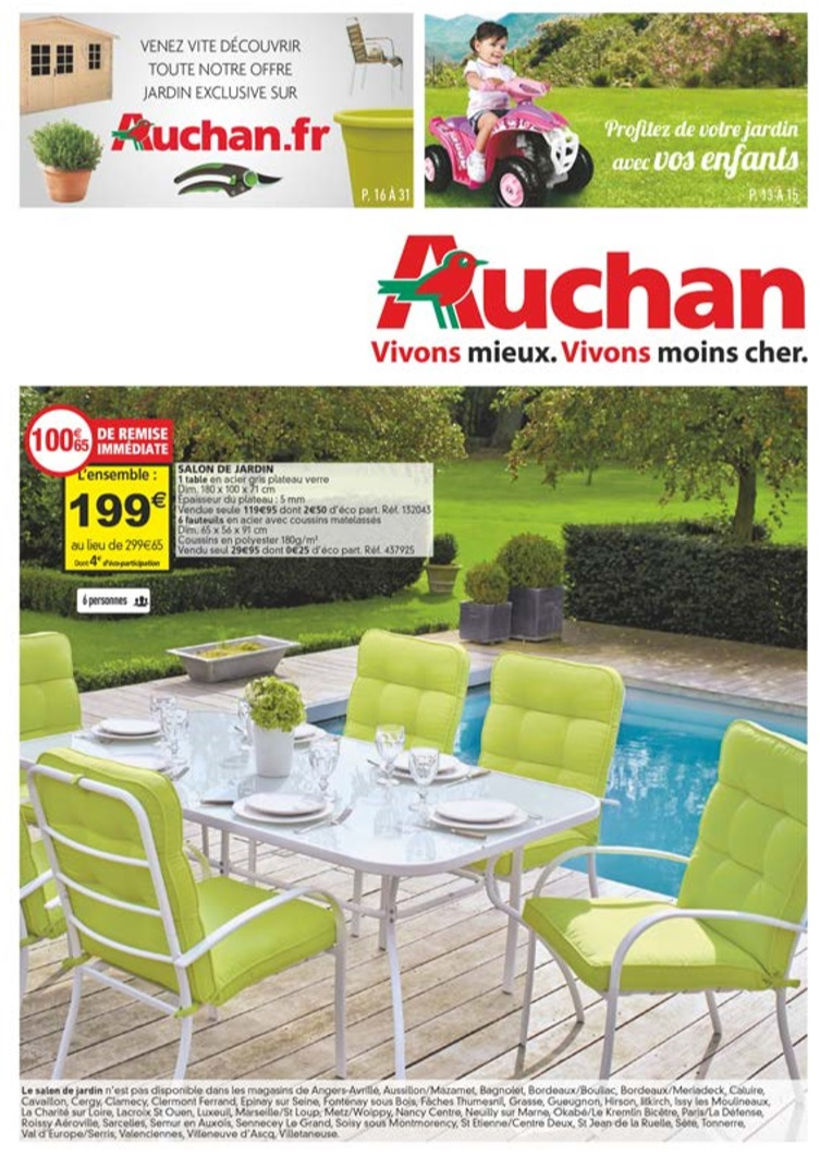 Catalogue Auchan Jardin Au 28 Avril 2015 - Catalogue Az avec Table Jardin Auchan