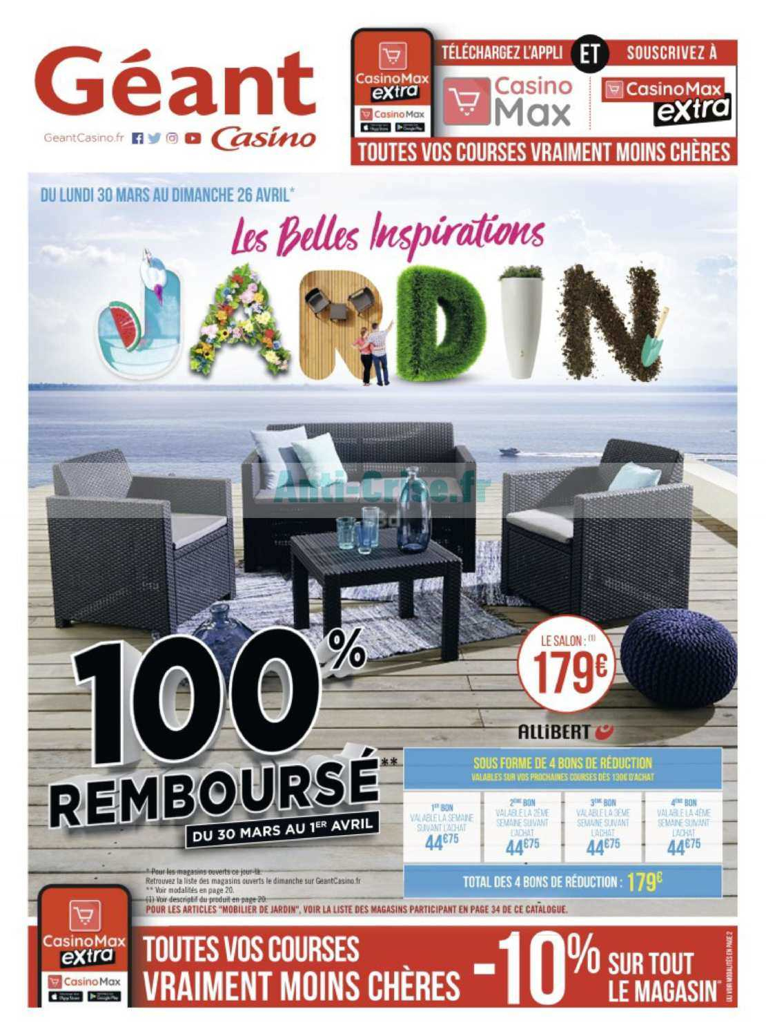 Catalogue Géant Casino Du 30 Mars Au 26 Avril 2020 (Jardin ... tout Geant Casino Salon De Jardin
