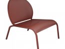 Chaise Lounge En Aluminium Et Textilène - Rouge pour Chaise Basse Jardin