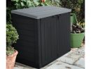 Coffre De Jardin En Résine Multifonctions 1200L Gris/noir serapportantà Coffre De Jardin Keter