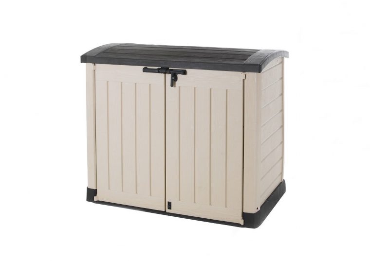 Coffre De Jardin Résine Store It Out Arc Marron Beige, L.146 X H.122 X P.83  Cm destiné Coffre Jardin Leroy Merlin