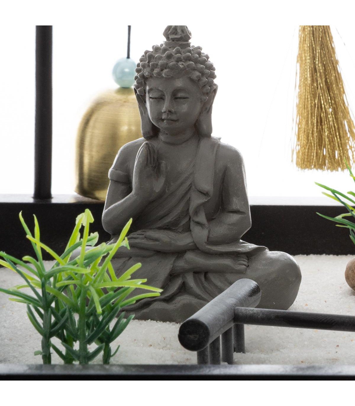 Coffret Complet Jardin Zen Bouddha Sur Un Plateau Avec Décoration destiné Bouddha Pour Jardin Zen